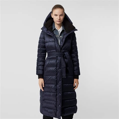 burberry navy woven down filled puffer coat|burberry puffer coat sale.